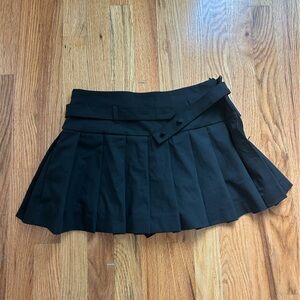 Zara black pleated mini skirt